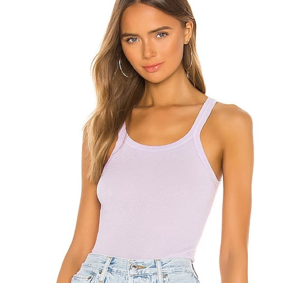 Re/Done Tops - NWT Re/Done Hanes Ribbed Tank Lilac Large